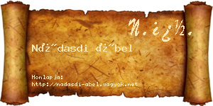 Nádasdi Ábel névjegykártya